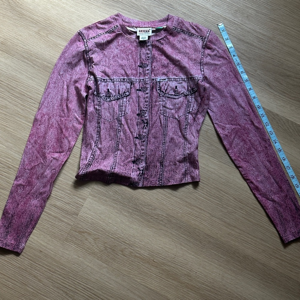 Guess Fuchsia Button-Up Jacket